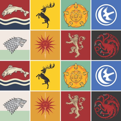 Adesivo de parede Adesivo para Azulejo Casas Game Of Thrones