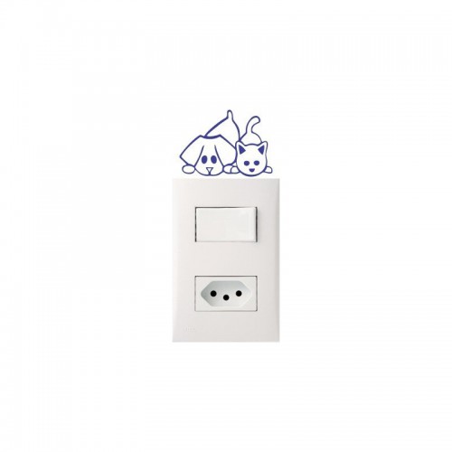 Adesivo de parede Adesivo para Interruptor Cat Dog