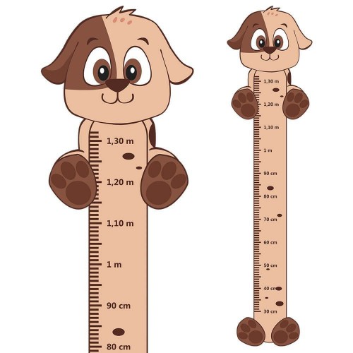 Adesivo de parede Adesivo Régua de Crescimento Cachorrinho com Patas
