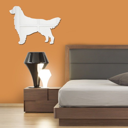 Adesivo de parede Espelho Decorativo Golden Retriever