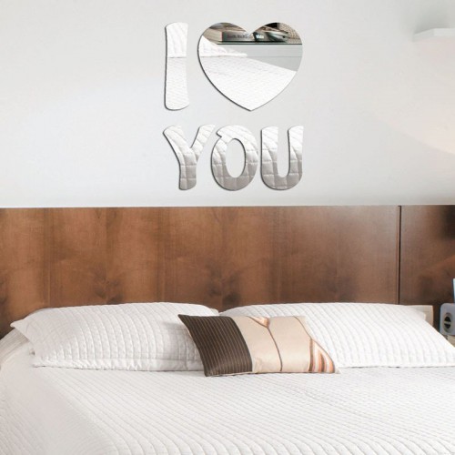 Adesivo de parede Espelho Decorativo I love you