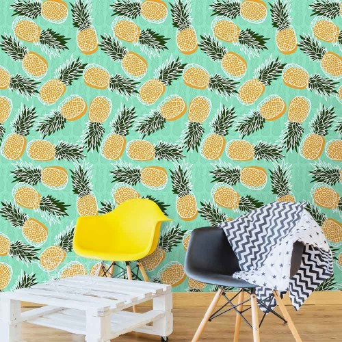 Adesivo de parede Papel de Parede Abacaxi Urbano