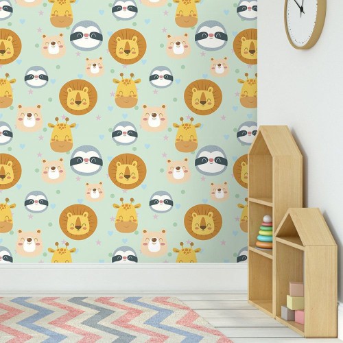 Adesivo de parede Papel de Parede Animais Fofos