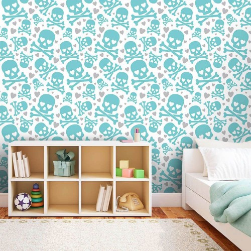 Adesivo de parede Papel de Parede Caveiras Soft