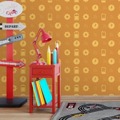 Adesivo de parede Papel de Parede Configurações Laranja