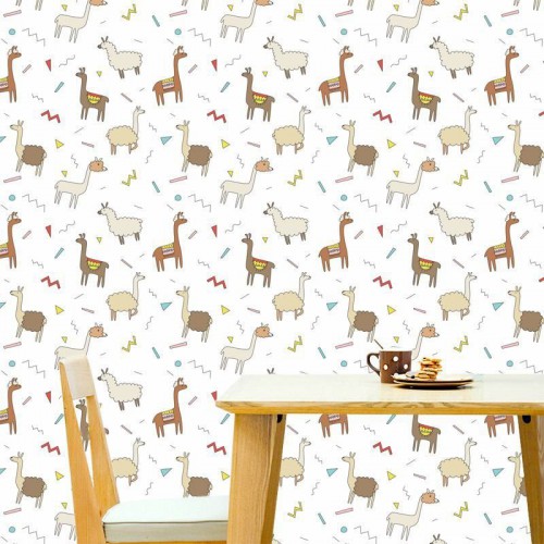 Adesivo de parede Papel de Parede Lhamas