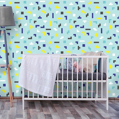 Adesivo de parede Papel de Parede Tetris Soft