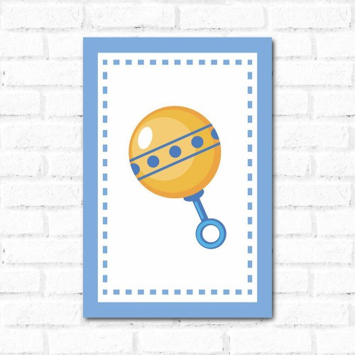 Adesivo de parede Placa Decorativa Chocalho Menino