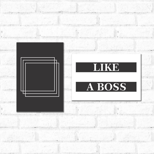 Adesivo de parede Placa Decorativa Kit Like a Boss