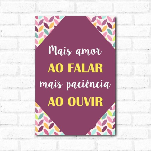 Adesivo de parede Placa Decorativa Mais Amor