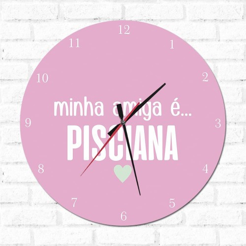 Adesivo de parede Relógio Decorativo Minha Amiga é Pisciana