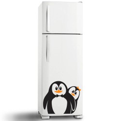 Adesivo de Geladeira Pinguim Casal