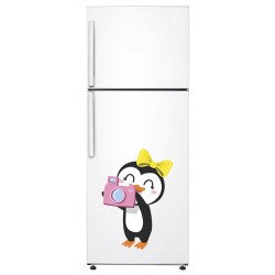 Adesivo de Geladeira Pinguim Fotografo