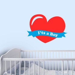 Adesivo de Parede Its a Boy  Coração