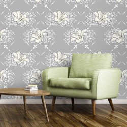 Papel de Parede Gris de la Flor