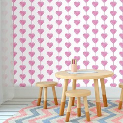 Papel de Parede Heart Curtain Pink