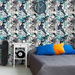 Papel de Parede Skateboard Grafite