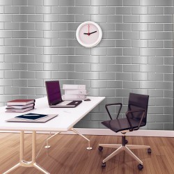 Papel de Parede Tijolo Metálico