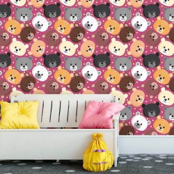 Papel de Parede Ursinhos Cute Pink