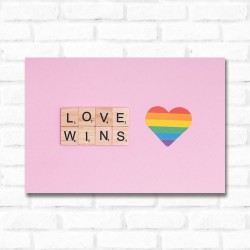 Placa Decorativa Love Wins