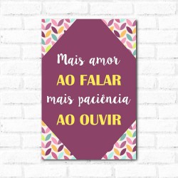 Placa Decorativa Mais Amor